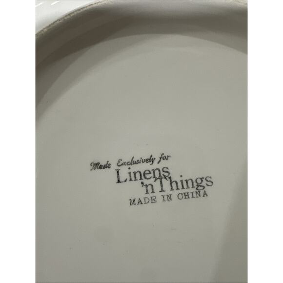 RARE Linens N Things Snowman Salad Plates (3) Green Speckled Rim (D-1) - Picture 4 of 4